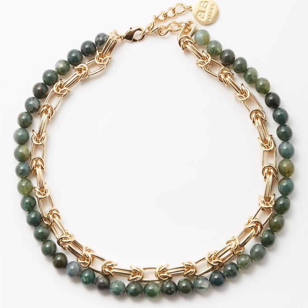 BY ALONA Gold-Plated Hazel Agate Necklace Choker